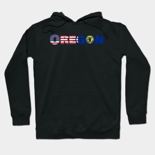 Oregon State Flag/ American Flag Hoodie